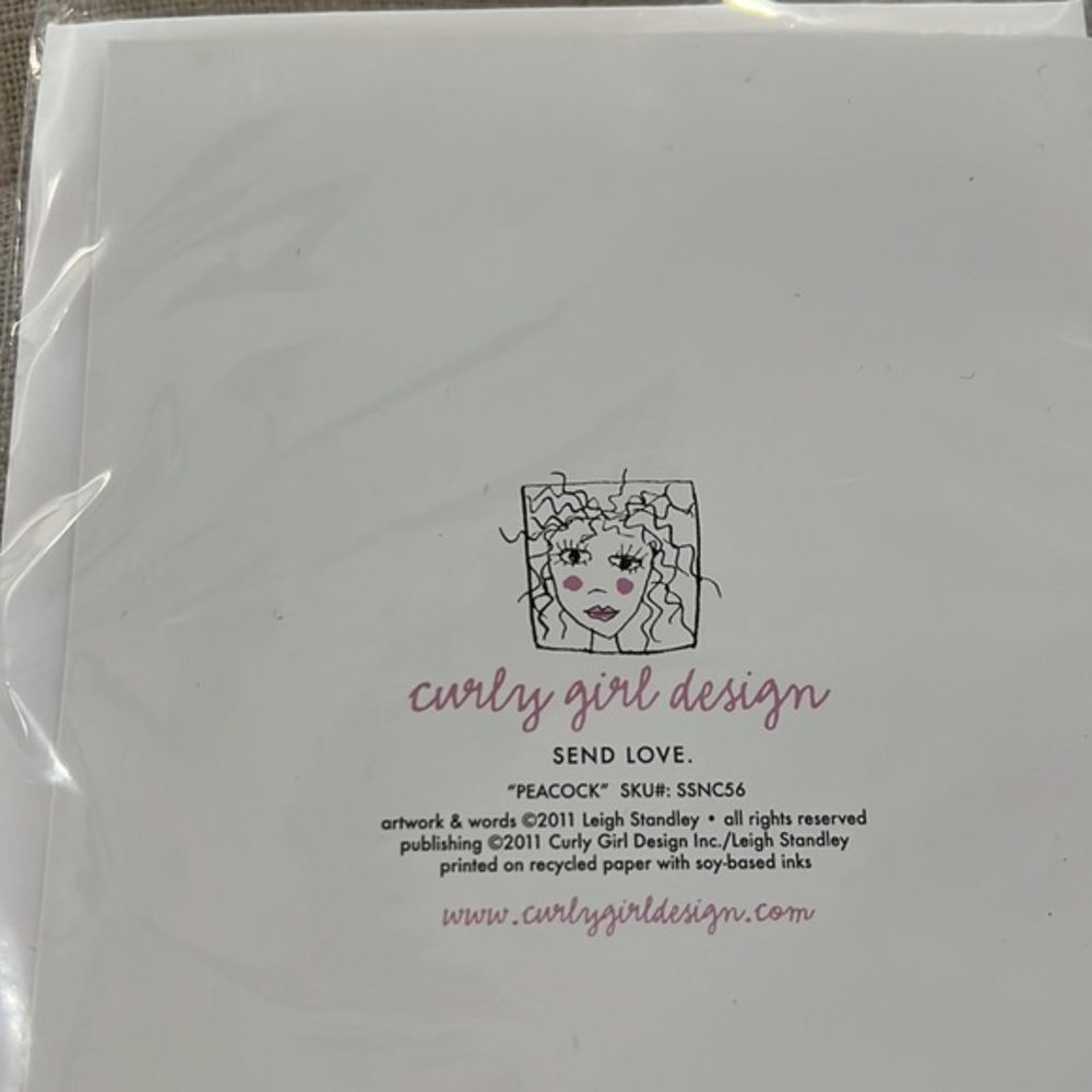 NIB SEALED CURLY GIRL DESIGN CARD ‘PEACOCK’ COURAGEOUS BRILLANT SELF CARD - Picture 4 of 4
